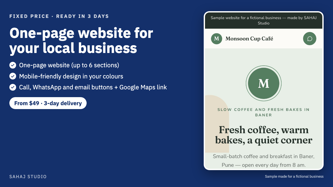 One-page website for your local business