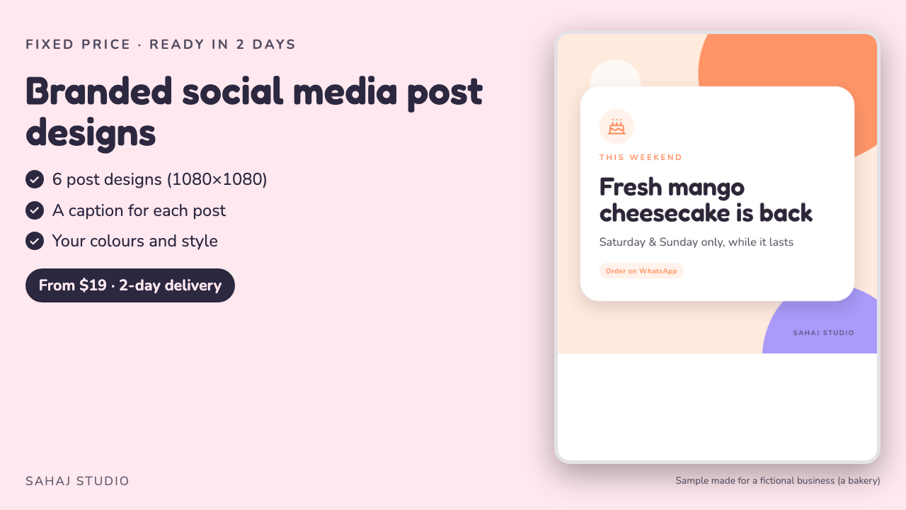 Branded social media post designs